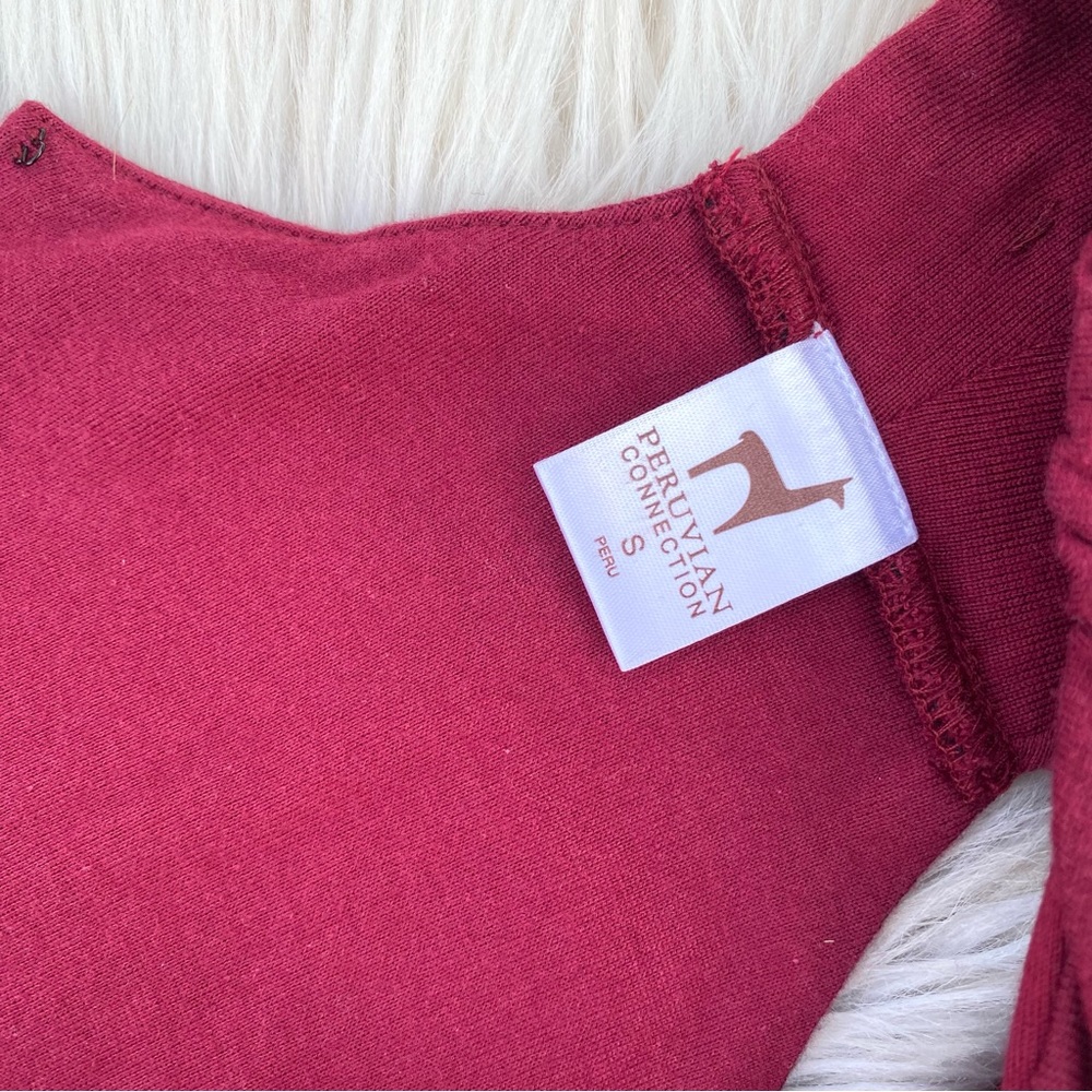 Peruvian Connection Red Fit Flutter Mid Dress Sma… - image 2